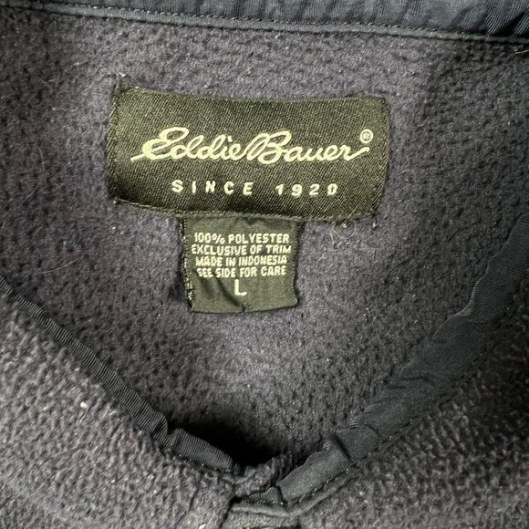 EDDIE BAUER Shirt Men's Snap-Up Long Sleeve Collared Notched Blue Large - Picture 2 of 11